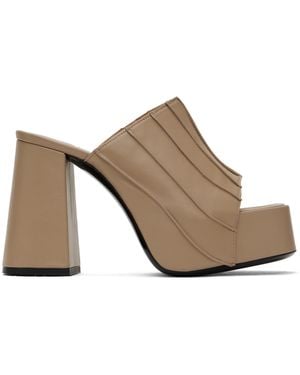 BY FAR Ssense Exclusive Tan Brad Heeled Sandals - Black