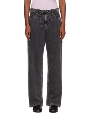 Rag & Bone Phoebe Wide-Leg Drawstring Jeans - Gray