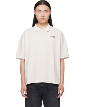 Acne Studios Off- Washed Logo Polo - White