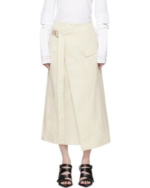 Helmut Lang Off- Trench Wrap Midi Skirt - Natural