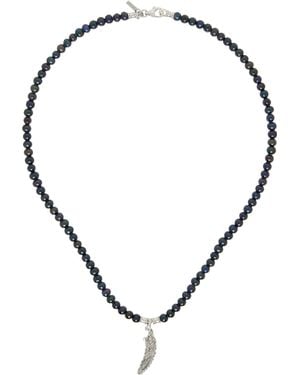 Emanuele Bicocchi Piuma Pearl Necklace - Black