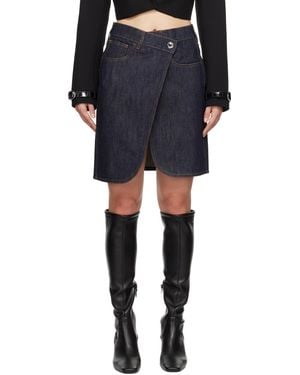 Coperni ブルー ラップアラウンド デニム ミニスカート - ブラック