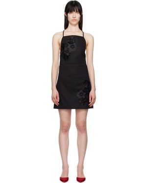 MSGM Floral Appliqué Minidress - Black