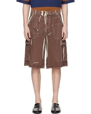 Marni Screen-Printed Denim Cargo Shorts - Multicolor