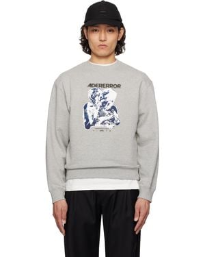 ADER ERROR グレー フロックグラフィック スウェットシャツ