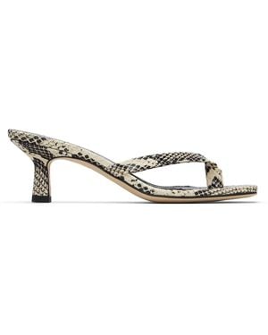 Aeyde Off- & Wilma Leather Thong Heeled Sandals - Black