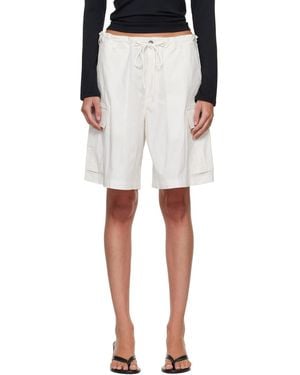 Skims Woven Cotton Oversized Cargo Shorts - White