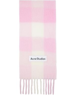 Acne Studios Mohair Checked Scarf - Pink