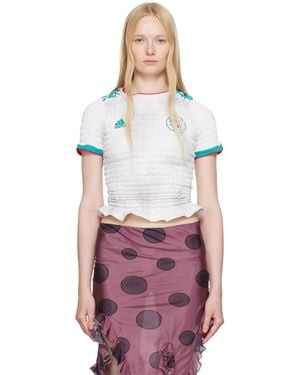 Conner Ives Reconstituted Shirred Henley T-Shirt - Multicolour