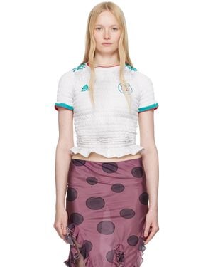 Conner Ives Reconstituted Shirred Henley T-Shirt - Multicolor