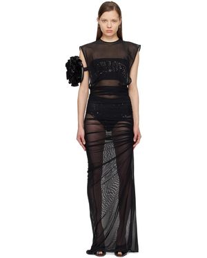 Jean Paul Gaultier Logo-embellished Mesh Gown - Women's - Polyamide/elastane - Black