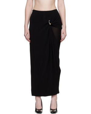 Jean Paul Gaultier 'Gaultier Piercing' Double Layer Maxi Skirt - Black