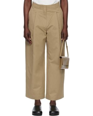 Studio Nicholson タン Dordoni トラウザーズ - ナチュラル