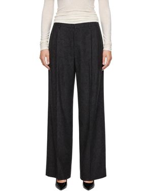 Agolde Pantalon Sathia Gris En Laine - Noir