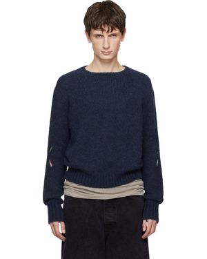 STEFAN COOKE Slashed Shaggy Jumper - Blue