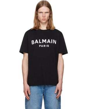 Balmain Paris' Print T-Shirt - Black