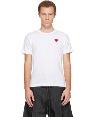 COMME DES GARÇONS PLAY ホワイト ベーシック レッド エンブレム Tシャツ