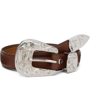 Needles Tan Papillon Western Tip Belt - Black