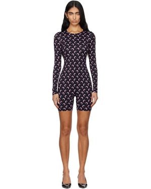 Marine Serre Moon Printed Jersey Jumpsuit - Black