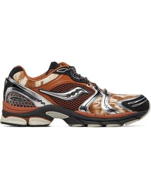Saucony Baskets Triumph 4 Brun Et Noir À Technologie Progrid - Marron