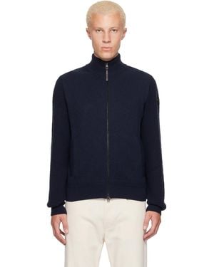Moncler Wool & Cashmere Zip-Up Jumper - Blue