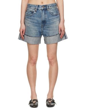 R13 Nina Denim Shorts - Blue