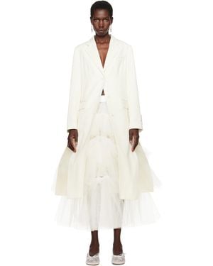 Simone Rocha Ssense Exclusive Bridal Capsule Cut-Out Bow Detail Coat - White