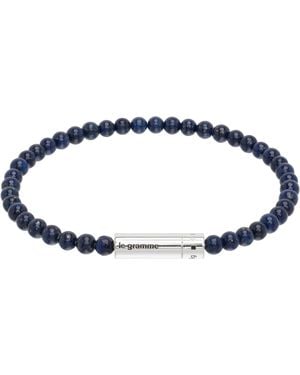 Le Gramme 'Le 11G' Lapis Lazuli Beads Bracelet - Black