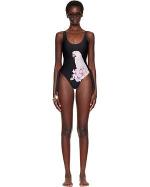 Chloé Maillot De Bain Une Pièce Noir À Découpes - Rouge
