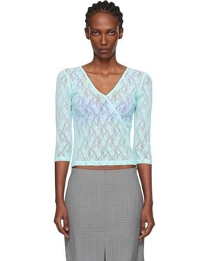Fruity Booty Lace Moss Wrap T-Shirt - Blue