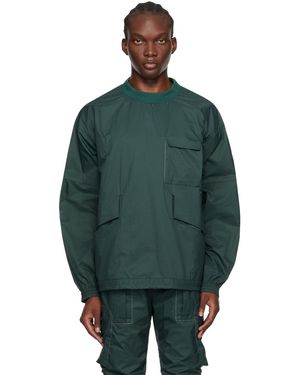 F/CE Pull Molletonné Vert À Cordons Coulissants