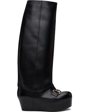 LAURA ANDRASCHKO Riding Buckle Tall Boots - Black