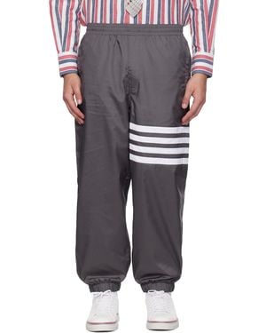 Thom Browne Shiny Ripstop 4-Bar Track Trousers - Black