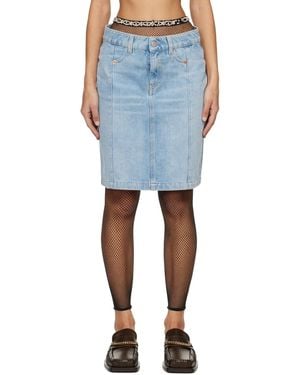 Martine Rose Blue Narrow Front Denim Miniskirt