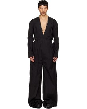 Rick Owens Temple Ls Long Jumpsuit - Black