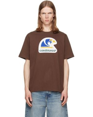 CASABLANCA Applique Classic T-Shirt - Brown