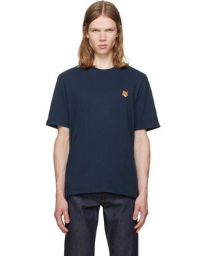 Maison Kitsuné Fox Head Regular T-Shirt - Blue