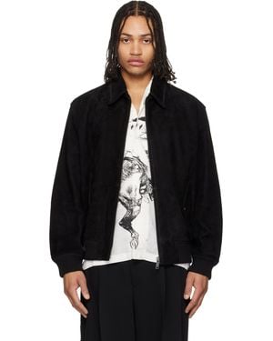 HUGO Extra-Slim-Fit Soft Suede Jacket - Black