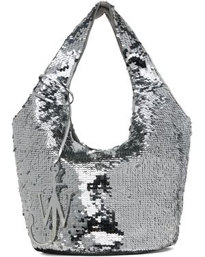 JW Anderson Mini cabas argenté à paillettes - Gris