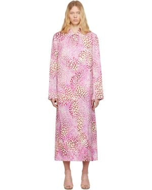 Dries Van Noten ピンク プリント ジャカード マックコート