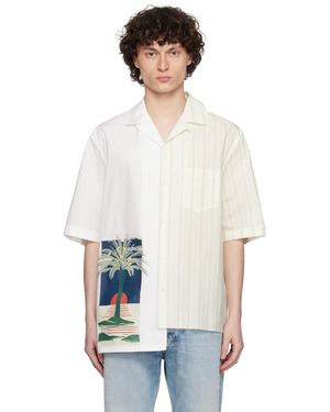 Lanvin オフホワイト プリント アシンメトリー シャツ