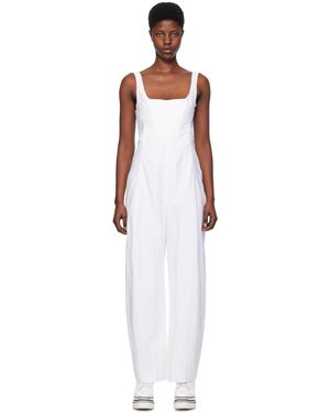 Stella McCartney ホワイト コルセット ジャンプスーツ - ブラック
