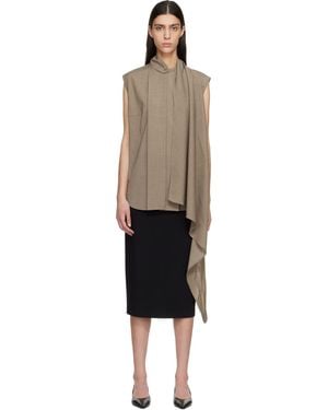 LE17SEPTEMBRE Cape Sleeveless Blouse - Black