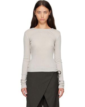 St. Agni Off- Baby Wool Long Sleeve T-Shirt - Gray