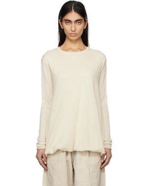 Lauren Manoogian Pull Blanc Cassé À Ourlet Bouffant - Noir