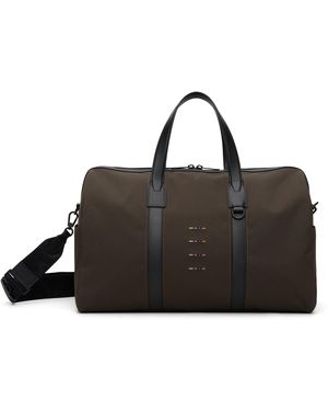 Paul Smith Khaki Cordura Laser 'Signature Stripe' Duffle Bag - Black