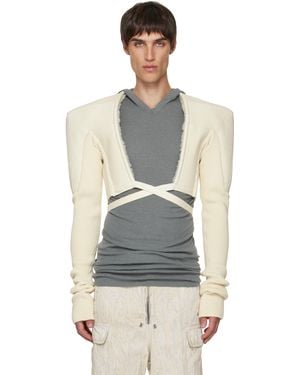 Rick Owens Off- Concordians Tight Shearling Jacket - Multicolor