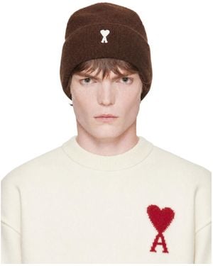 Ami Paris Alpaca Ami De Coeur Beanie - Green
