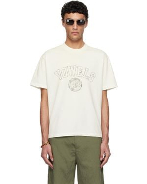 vowels Off- Faded Collegiate T-shirt - White