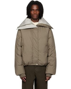 Entire studios Khaki Kelly Down Jacket - Multicolor